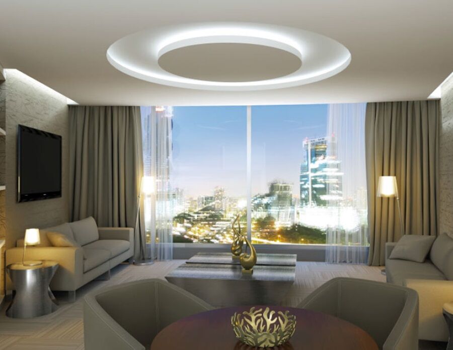 Hotel Las Americas Golden Tower Panama Exterior photo A living room with a view of the city